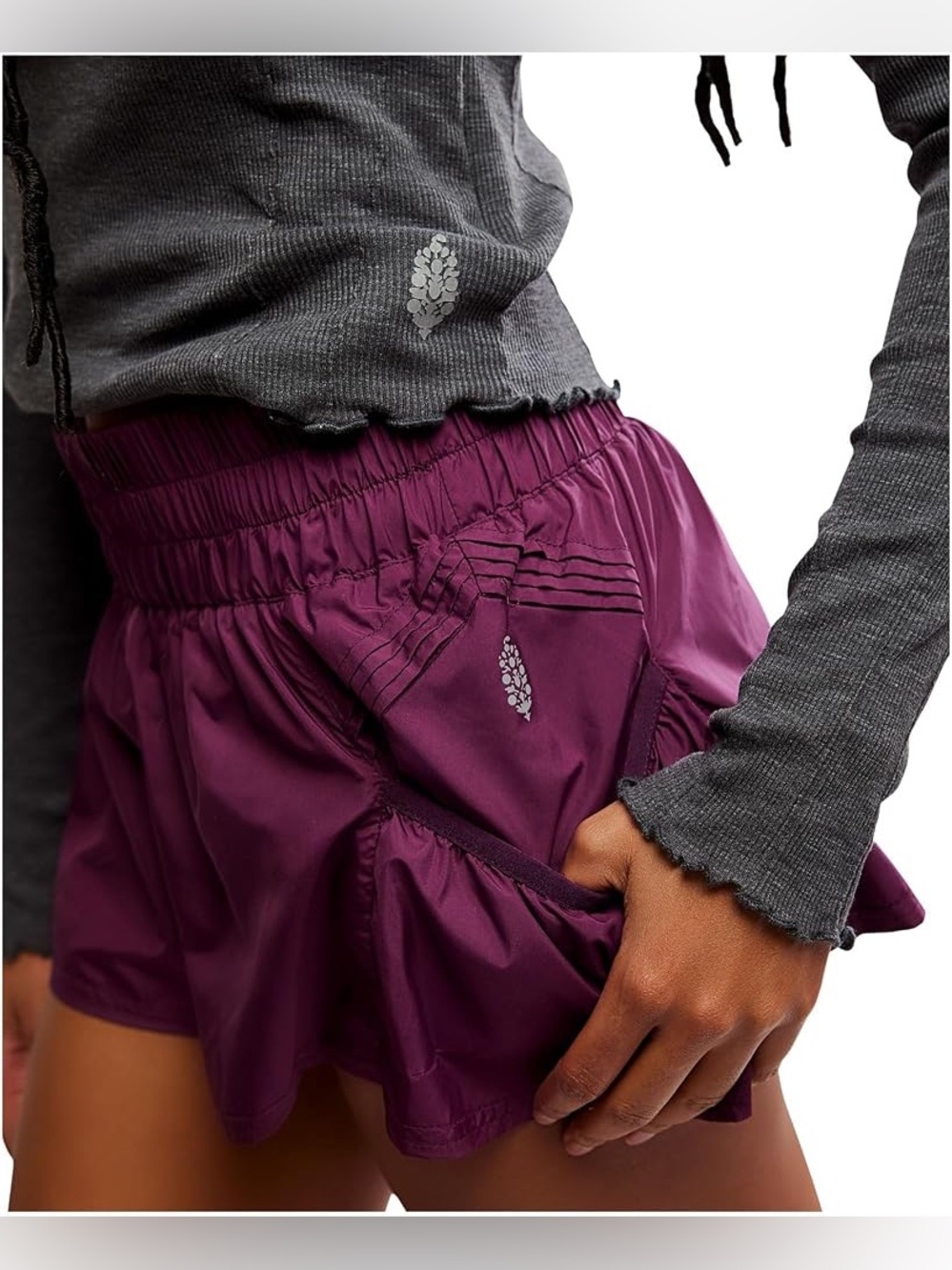 NWT Free People Movement Get Your Flirt On Black Cherry Size Large